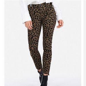 Express Mid Rise Leopard Stretch Ankle Leggings